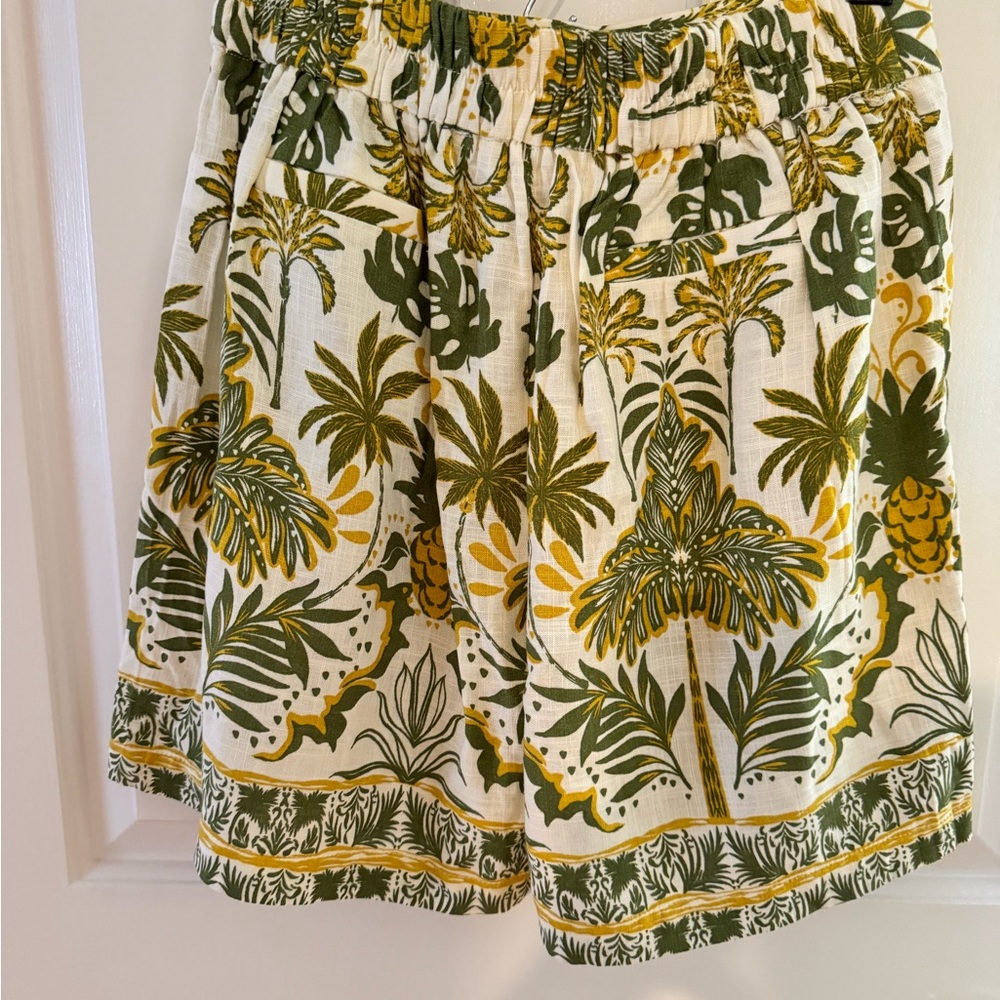 MONTEAU LOS ANGELES wide Leg Shorts CLASSIC L Large Tropical print. Pock… NICE